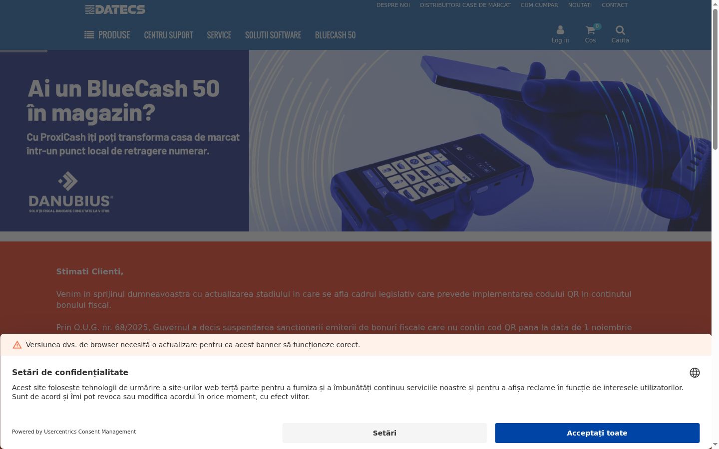 Screenshot of the consent banner shown before any interaction