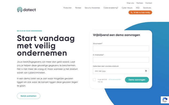Snímek obrazovky datect.nl