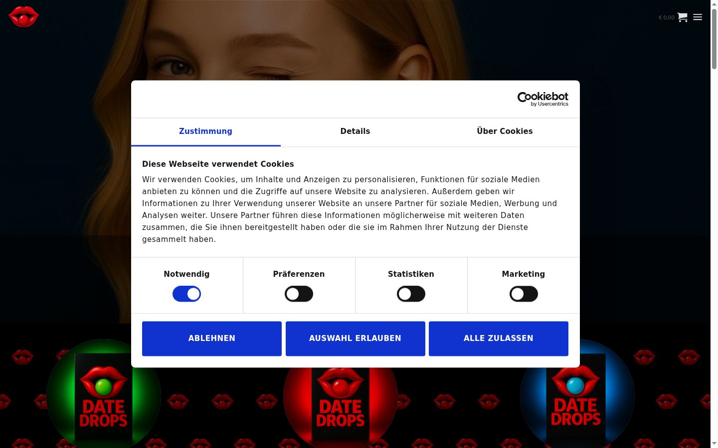 Screenshot van de toestemmingsbanner zoals getoond vóór enige interactie