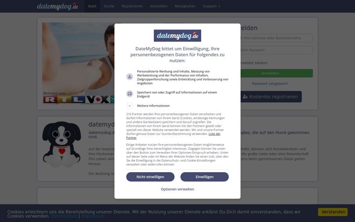 Screenshot of datemydog.de