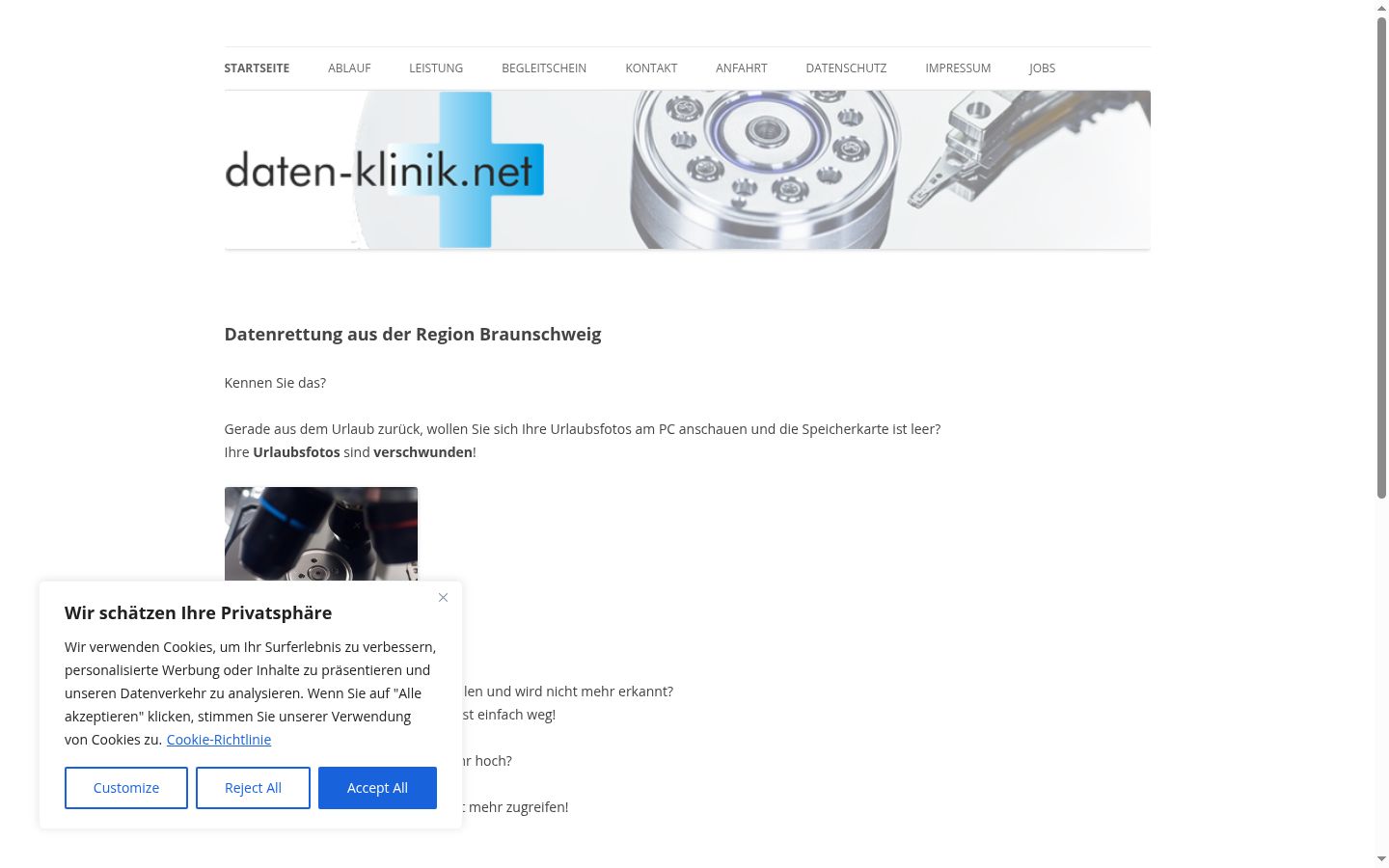 Screenshot del banner di consenso mostrato prima di qualsiasi interazione