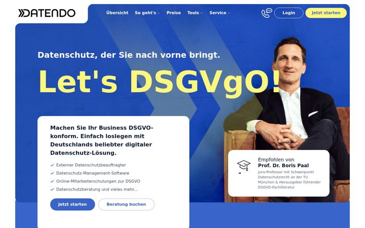 Screenshot of datendo.de