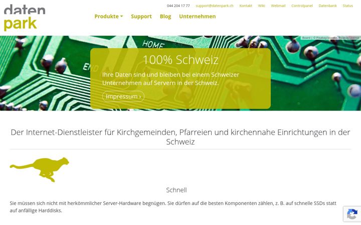 Screenshot of datenpark.ch