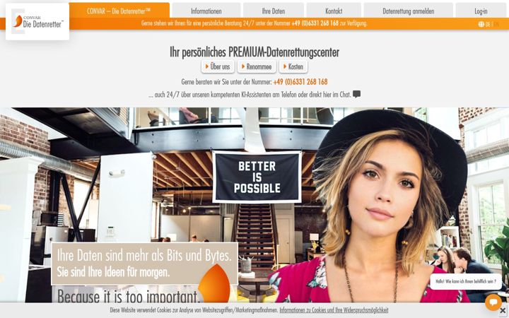 Screenshot of datenretter.de