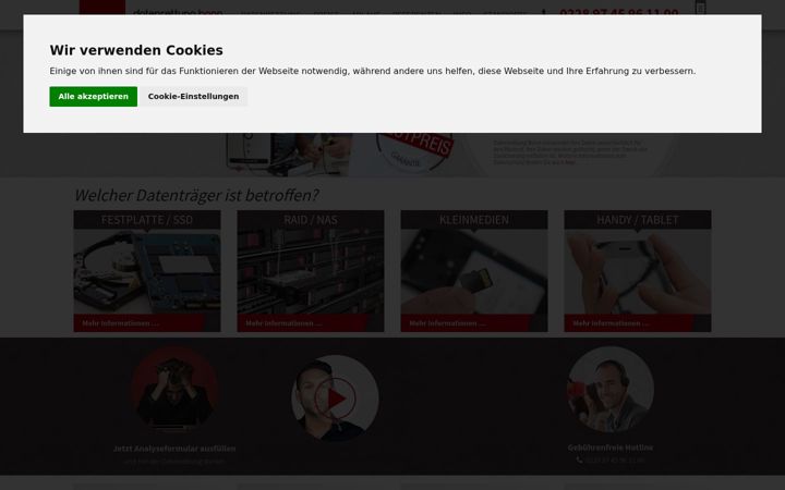 Screenshot of datenrettung-bonn.net