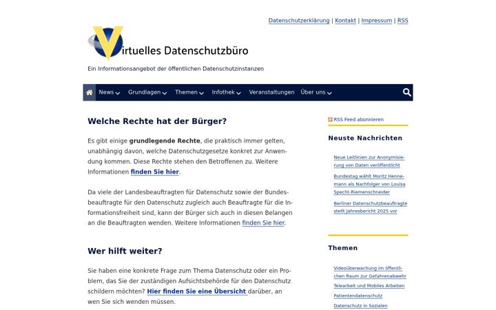 Screenshot ta' datenschutz.de