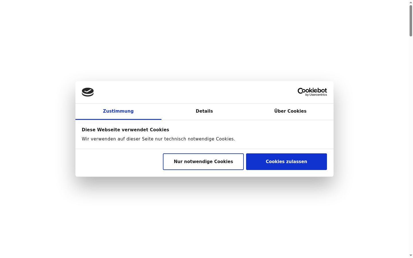 Screenshot of the consent banner shown before any interaction