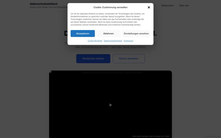 Skærmbillede af datenschutzeinfach.com