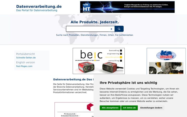 Screenshot of datenverarbeitung.de