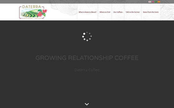 Screenshot stránky daterracoffee.com.br