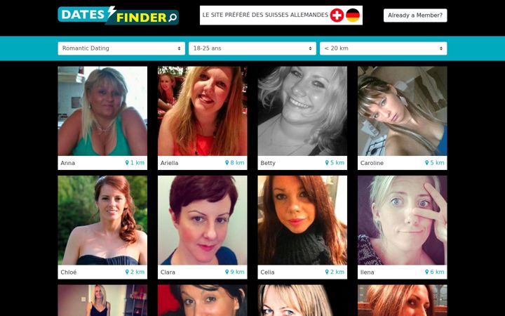 Screenshot of datesfinder.ch