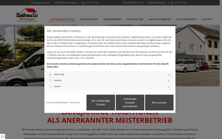 Screenshot of dathe-dach.de