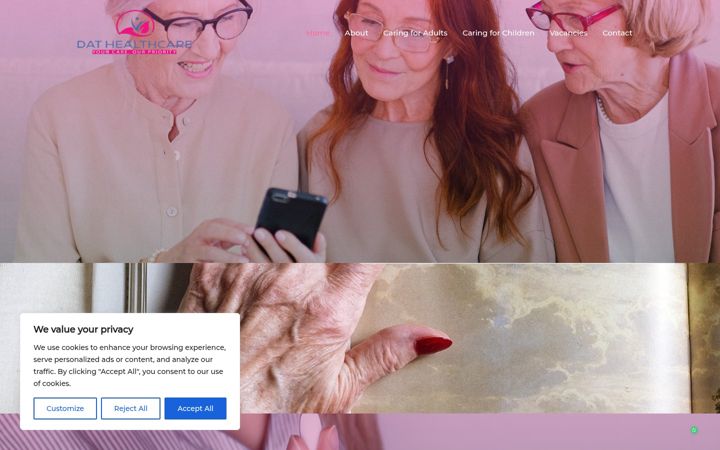 Screenshot of dathealthcare.co.uk