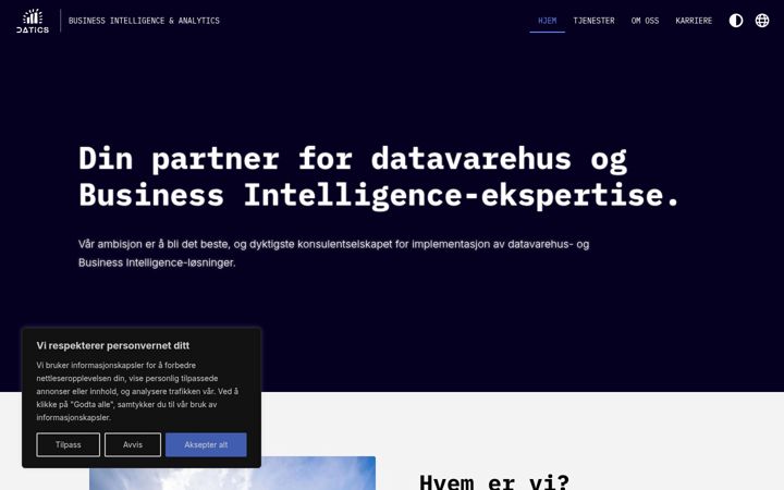 Screenshot of datics.no