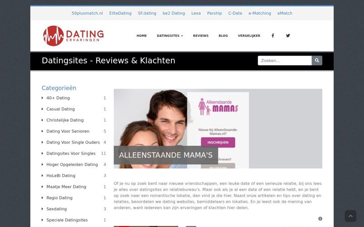 Screenshot van dating-ervaringen.nl