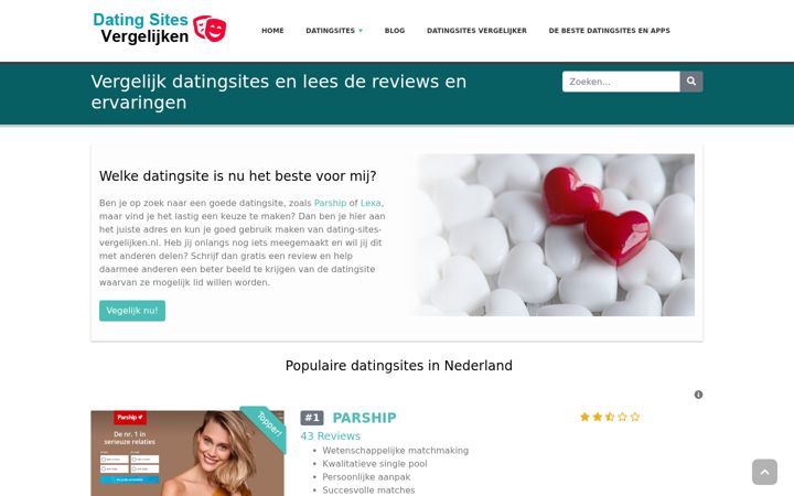 Screenshot van dating-sites-vergelijken.nl