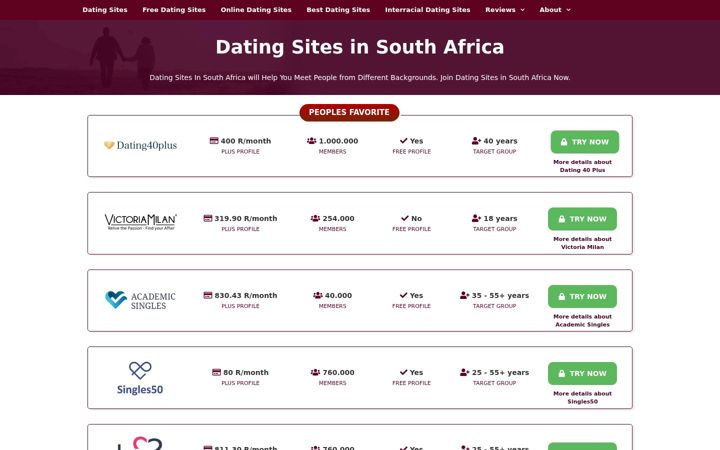 Screenshot of dating-sites-za.com