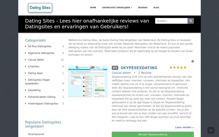 Screenshot van dating-sites.nl
