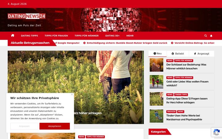 Screenshot of datingnews24.com