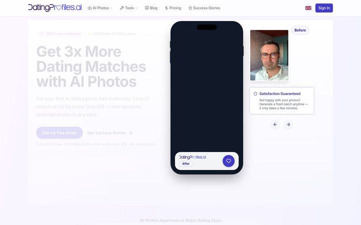 Zrzut ekranu datingprofiles.ai