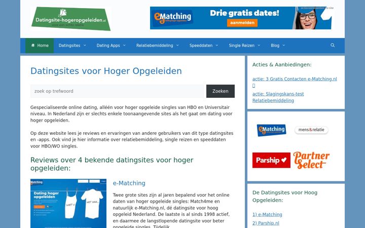 Screenshot van datingsite-hogeropgeleiden.nl