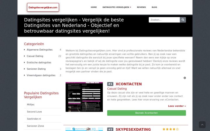 Screenshot of datingsitesvergelijken.com