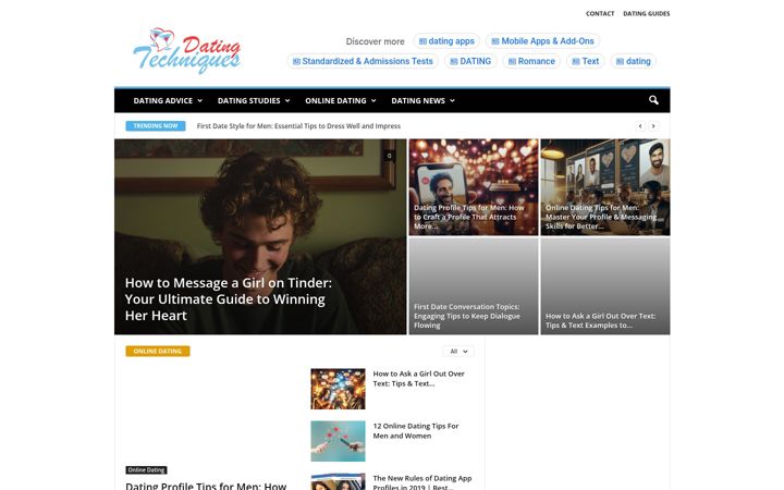 Screenshot of datingtechniques.com