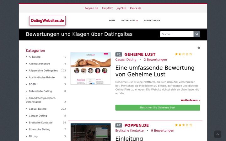 Screenshot of datingwebsites.de
