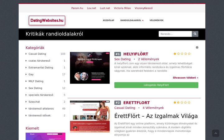 Zrzut ekranu datingwebsites.hu