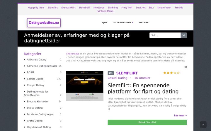 Screenshot of datingwebsites.no