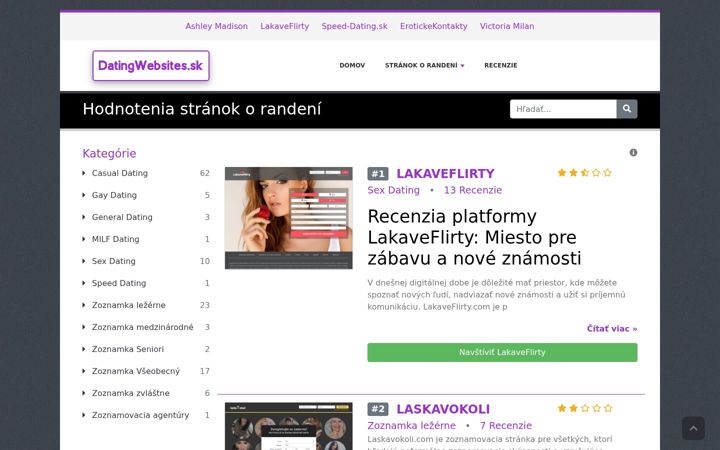 Screenshot of datingwebsites.sk