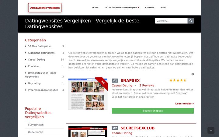 Screenshot van datingwebsitesvergelijken.nl