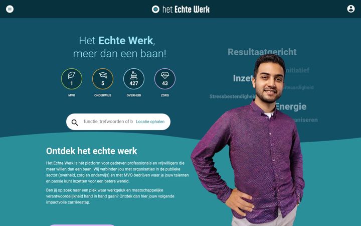 Screenshot van datishetechtewerk.nl