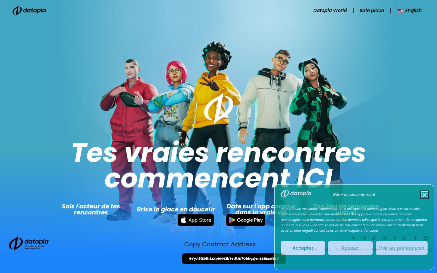 Screenshot of the consent banner shown before any interaction