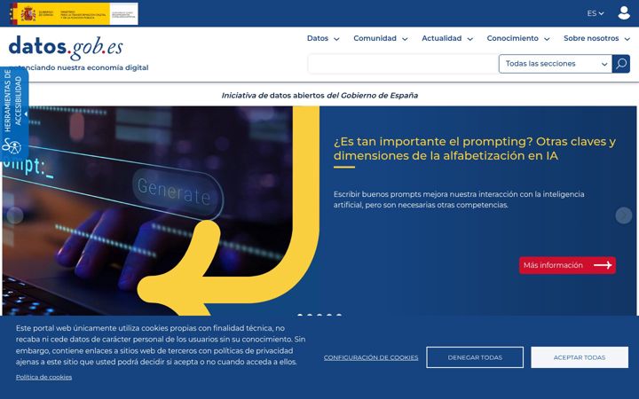 Screenshot of datos.gob.es