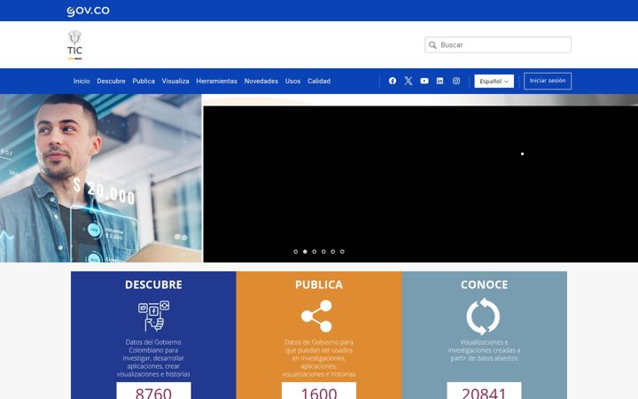 Screenshot of datos.gov.co