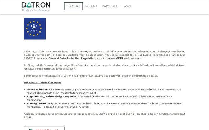 Zrzut ekranu datron.hu