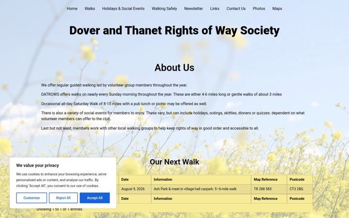 Captura de ecrã de datrows.co.uk