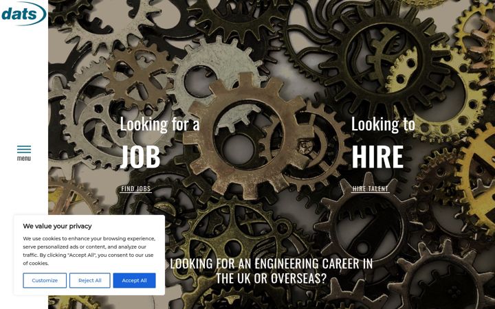 Captura de ecrã de dats.co.uk