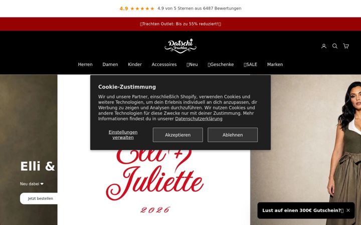 Screenshot of datschi-trachten.de