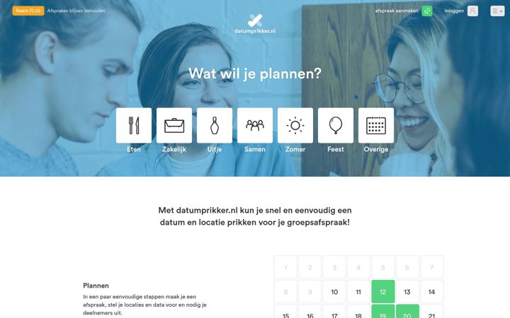 Screenshot of datumprikker.nl