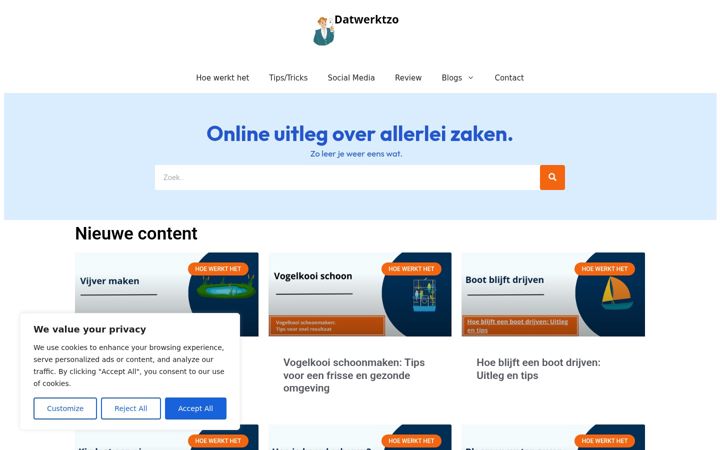 Screenshot van datwerktzo.nl