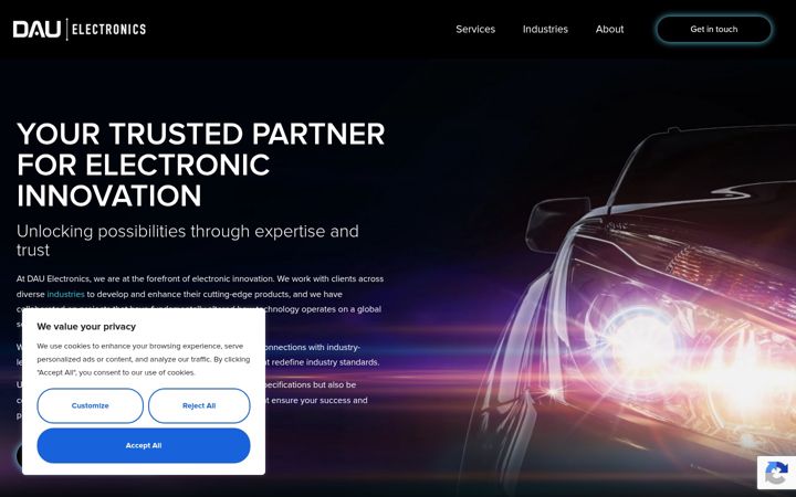 Screenshot of dau-electronics.com