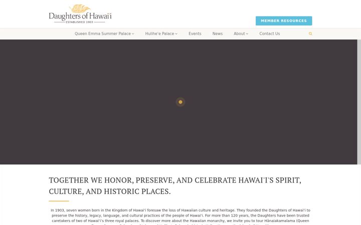 Captură de ecran a daughtersofhawaii.org