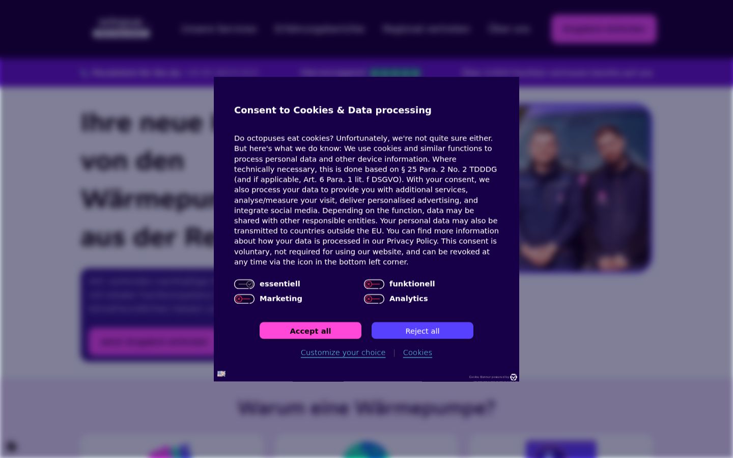 Screenshot tal-banner tal-kunsens muri qabel kwalunkwe interazzjoni