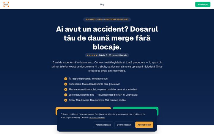 Captură de ecran a daunaauto.ro