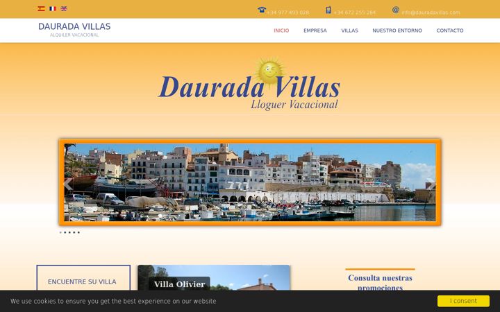 Screenshot of dauradavillas.com