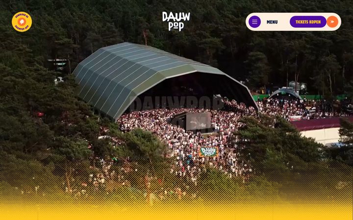 Screenshot van dauwpop.nl