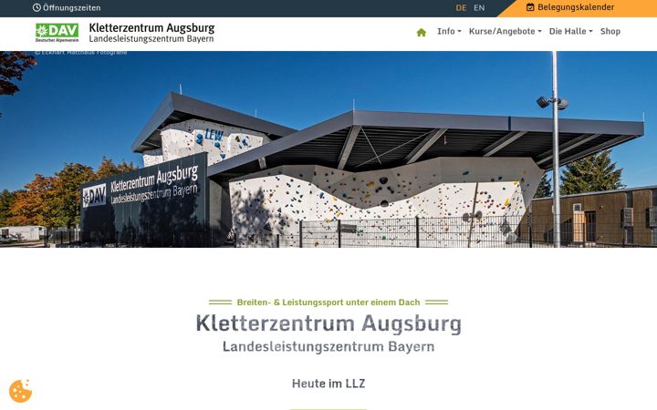 Screenshot of dav-kletterzentrum-augsburg.de