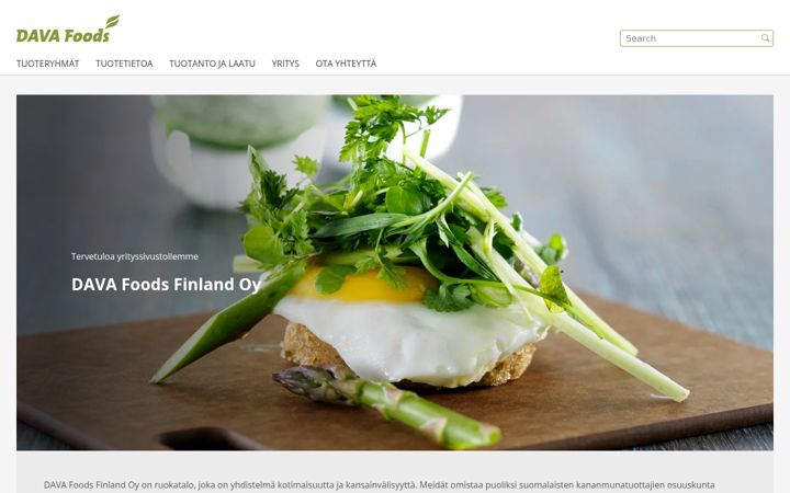 Screenshot di davafoods.fi